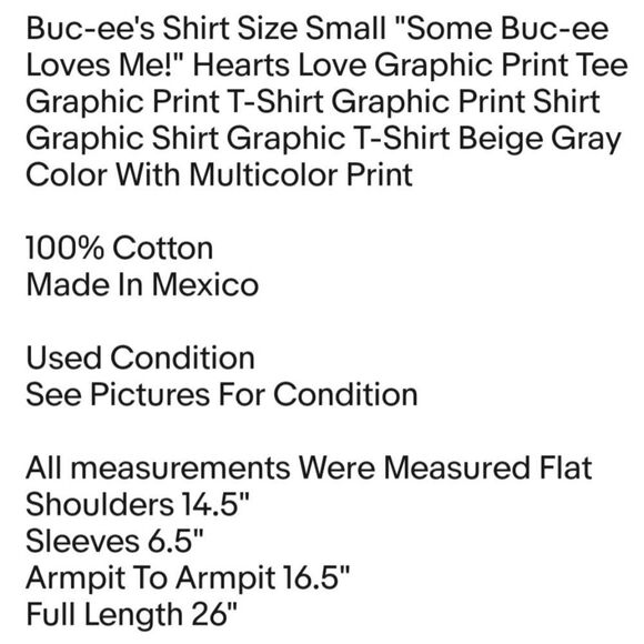 Buc-ee's Shirt Size Small "Some Buc-ee Loves Me!" Hearts Love Graphic Print Tee - Picture 2 of 7